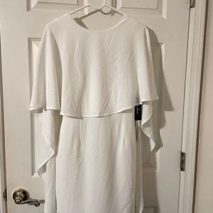 Regal open back cape dress